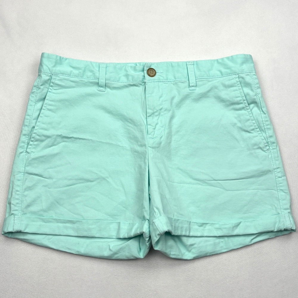GAP Womens 6 Mint Green Girlfriend 4 Inch Cuffed Stretch Chino Khaki Shorts 6